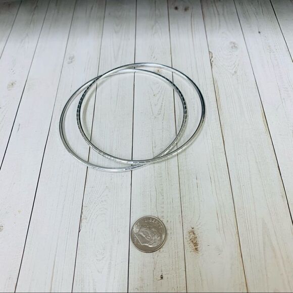 Plus Size Silver Bangles - Picture 1 of 1